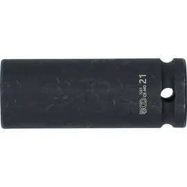 BGS Kraft-Steckschlüssel-Einsatz Sechskant, tief 7221, Antrieb Innenvierkant 12,5 mm (1/2"), SW 21 mm