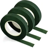 Netuno 3x Floristenband Grün 12mm x 25m Selbstklebend Dehnbar für Blumen Kränze Dekoration Floristik DIY