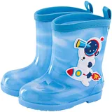 Generisch Gummistiefel für Jungen und Mädchen Leichte Kindergummistiefel, Kleinkind-Regenstiefel, wasserdichte Stiefel Astronauten, Tier-Cartoon-Muster-Gummistiefel - 28 EU