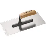 tecwerk Glättekelle L.280mm B.130mm Zahn 6x6 rostfr.m.H-Heft VA S.0,7mm TECWERK