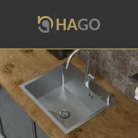 Hago Einbauspüle 55 x 45 cm Edelstahl Silber