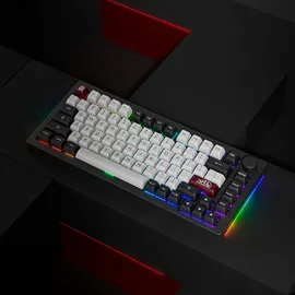 Akko 5075B Plus Dracula Castle RGB Gaming Tastatur ANSI 75% Layout 2.4G/Bluetooth/Type-C Linearer Schalter - Grau