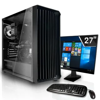 SYSTEMTREFF Office Komplett PC Set Intel Core i5-13600K 14x5.1GHz | UHD 770 4K HDMI DX12 | 512GB M.2 NVMe | 16GB DDR4 RAM | WLAN Silent Desktop Paket Computer Rechner für Büro Business Multimedia