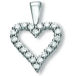 Ketten-Anhänger ONE ELEMENT "Zirkonia Herz Herz Anhänger aus 925 Silber", silber, Schmuckanhänger, Damen, Silber 925 (Sterlingsilber), für Damen – elegant, modern & vielseitig kombinierbar