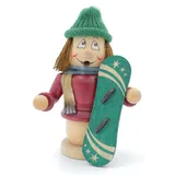 Schweda Kuhnert Erzgebirge - Wichtel Räuchermann,-figur,-männchen 15cm - Snowboarder