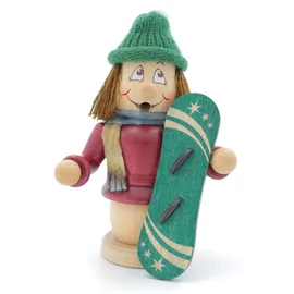Schweda Kuhnert Erzgebirge - Wichtel Räuchermann,-figur,-männchen 15cm - Snowboarder