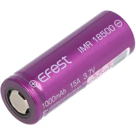 EFEST Purple IMR18500 1000mAh 3,7V Pluspol flach, ungeschützt, Abmessungen 49,8x18,3mm