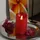 MARELIDA LED Kerze Rustik-Optik H 12,5 cm rot