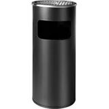 Relaxdays Standaschenbecher mit Inneneimer 30 l Schwarz,Silber