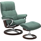 Stressless Stressless® Relaxsessel »Mayfair«, (Set, Relaxsessel mit Hocker), mit Hocker, mit Signature Base, Größe S, M & L, Gestell Braun, grün