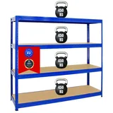 Proregal Schwerlastregal Dino HxBxT 180 x 240 x 60 cm Fachlast 450kg Blau, Metall, Rechteckig, 240x180x60 Freizeit, Heimwerken, Werkstatt, Schwerlastregale