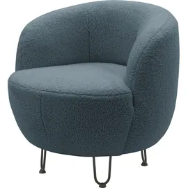 INOSIGN Sessel INOSIGN "Anjuli Lieferzeit nur 2 Wochen", blau (eisblau), B:72cm H:72cm T:76cm, 100% Polyester, Sessel, Sessel, Runde Form, perfektes Einzelstück, Flausch oder Feinstruktur