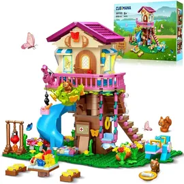 luxuskollektion Baumhaus-Bauspielzeug LED-Licht 618 Stück 3-stöckiges