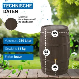 4rain VINO Regenfass 250 l braun