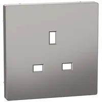 Merten MTN2120-6050 Zentralplatte für British-Standard Steckdosen-Einsatz, Nickelmetallic, System Design