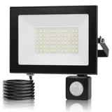 Litglobe LED Strahler mit Bewegungsmelder Außen,50W 5000LM LED Scheinwerfer,3000K Warmweiß Fluter Flutlichtstrahler,IP66 Wasserdicht Aussenstrahler für Hof Garten Garage