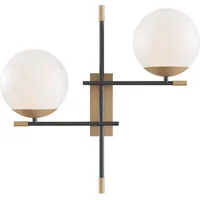 Maytoni Wandleuchte Schwarz, Weiß, Gold, Metall, Glas, 17.5x42x44 cm,