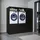 roomart Serie 1 Waschmaschinen-Schrankwand 194 cm Schwarz/Eiche Holz, Metall, Spanplatte