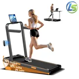 Walking Pad mit Steigung 16%, 10KM/H Laufband für Zuhause mit Steigung, LED