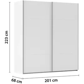 meinSchrank Schwebetürenschrank Regina 201 x 223 x 68 cm Weiß