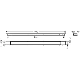Hansgrohe RainDrain Match Plus Duschrinne 1000 mm mattschwarz