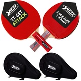 Best Sporting Tischtennisschläger Set Attack I 2 Tischtennis Schläger und 2 Hüllen für die sichere Aufbewahrung I 4-teiliges wertiges Tischtennis Set I Tischtennissets I Table Tennis Racket