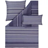 ESTELLA Mako-Satin Bettwäsche Alberto navy 135x200 cm + 80x80 cm + 40x80 cm