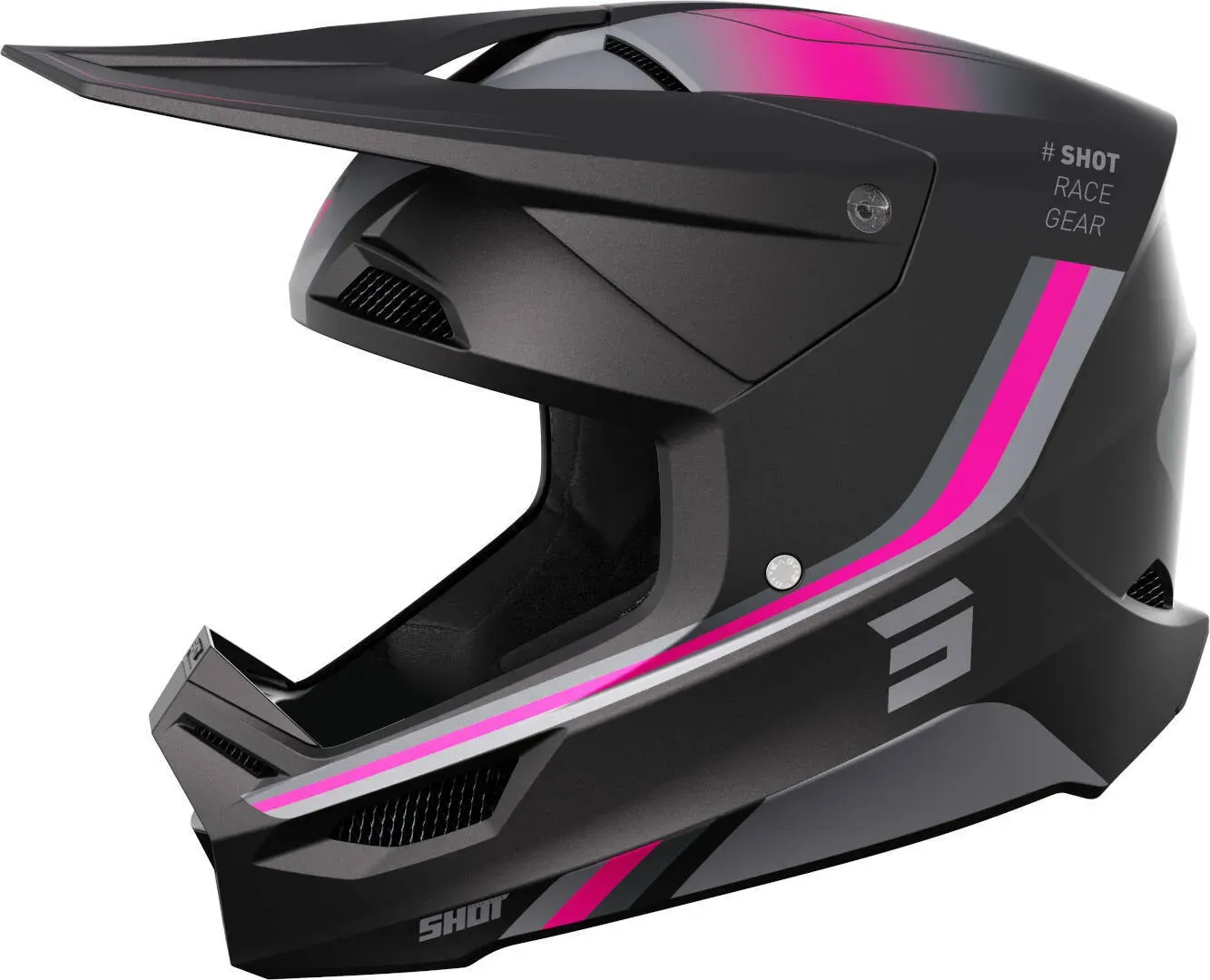 Shot Furious Aim Motocross Helm, schwarz-pink, Größe XS