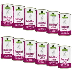 Schecker Fleischtopf mit Pferd - getreidefrei glutenfrei in Deutschland herstellt Futter 12x410 g