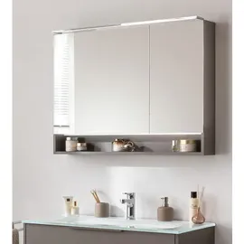 Fackelmann LED-Spiegelschrank B.Paris 90 cm x 71,8 cm Cubanit Grau