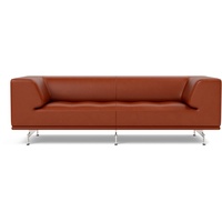 Delphi Sofa - Model 4510, brushed aluminium / leder cera 905 russet brown