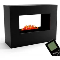GLOW FIRE Elektrokamin Konsalik Wasserdampf Kamin, Elektrischer Kamin, Wasserdampfkamin mit 3D Feuer und Knisterfunktion schwarz