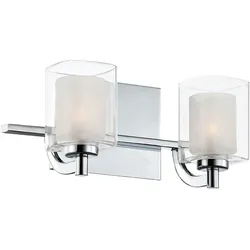 Licht-Erlebnisse Wandaußenleuchte ELAND Chrom poliert, Weiß, Stahl, Glas, 2x G9 mit 3W LE121236