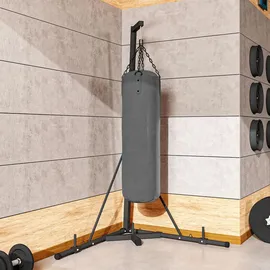 sportnow Boxsackständer höhenverstellbar freistehend klappbar bis 60 kg Stahl Schwarz