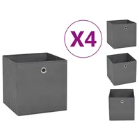 vidaXL Aufbewahrungsboxen 4 Stk. Vliesstoff 28x28x28 cm Grau