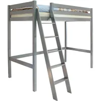 TICAA Hochbett Matthias 90 x 200 cm Kiefer hellgrau