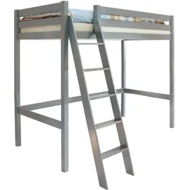 TICAA Hochbett Matthias 90 x 200 cm Kiefer hellgrau