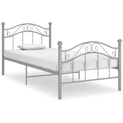 Bett Grau Metall 90x200 cm