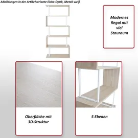 MCW Bücherregal A27 5 Ebenen Grau Metall Schwarz