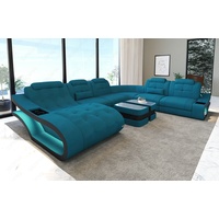 Sofa Dreams Wohnlandschaft Sofa Elegante M XXL Form Stoffsofa Polster Stoff Couch, wahlweise mit Bettfunktion blau|schwarz