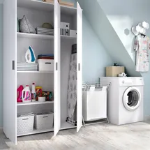 Dmora Mehrzweckgarderobe Sillano 116 x 190 x 35 cm Weiß