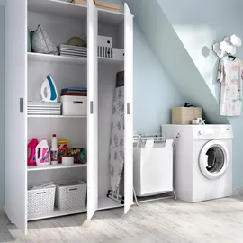 Dmora Mehrzweckgarderobe Sillano 116 x 190 x 35 cm Weiß