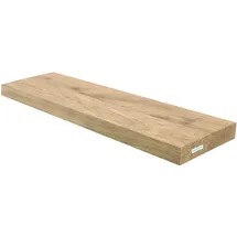 holz4home® holz4home Schwebendes Wandregal aus Eiche 70cm Ohne Baumkante Hellgrau