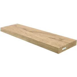 holz4home® holz4home Schwebendes Wandregal aus Eiche 70cm Ohne Baumkante Hellgrau