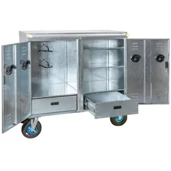 VOSS.farming Mobiler Turnierwagen 140x70x106cm - Turnierschrank für 2 Sättel und viel Stauraum