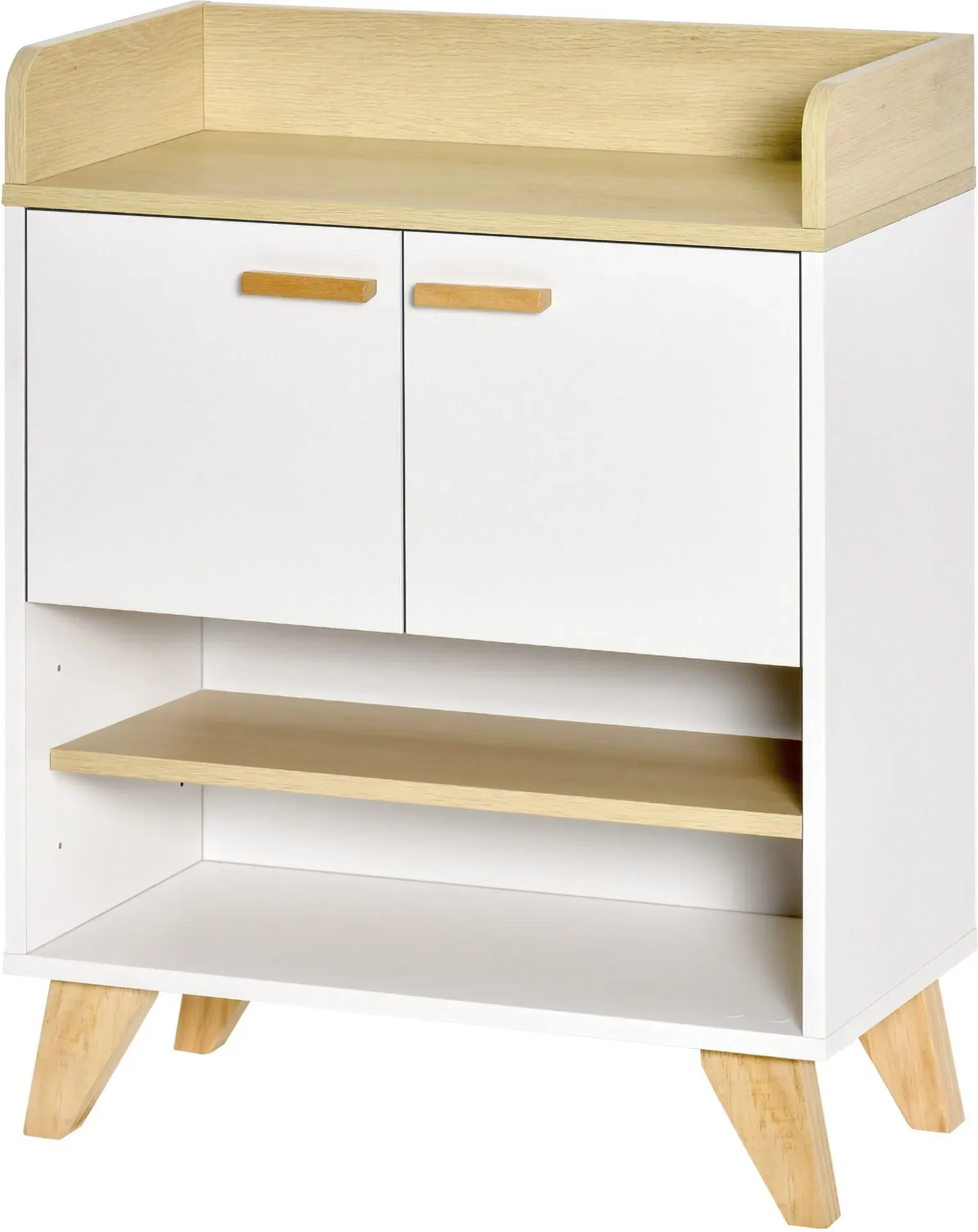 HOMCOM Mehrzweckschrank mit Schrank und offenen Regalen, Wohnzimmer-, Küchen- und Büromöbel aus weißem Holz, 60x30x78cm   Aosom