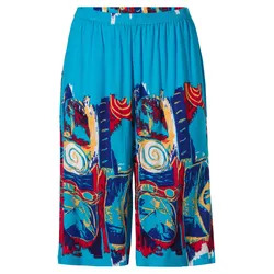 Viskose-Hose, Druck blau, 38