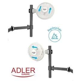 Adler AD 7317 Tischventilator mit Clip + Sockel