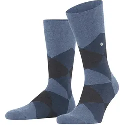 Burlington Herren Socken - Clyde, Rautenmuster, Bio-Baumwolle Blau 40-46