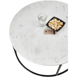 Stolkom Carryhome Couchtisch schwarz, Weiß, Stein, rund 80x46x80 cm, Couchtische, Marmor